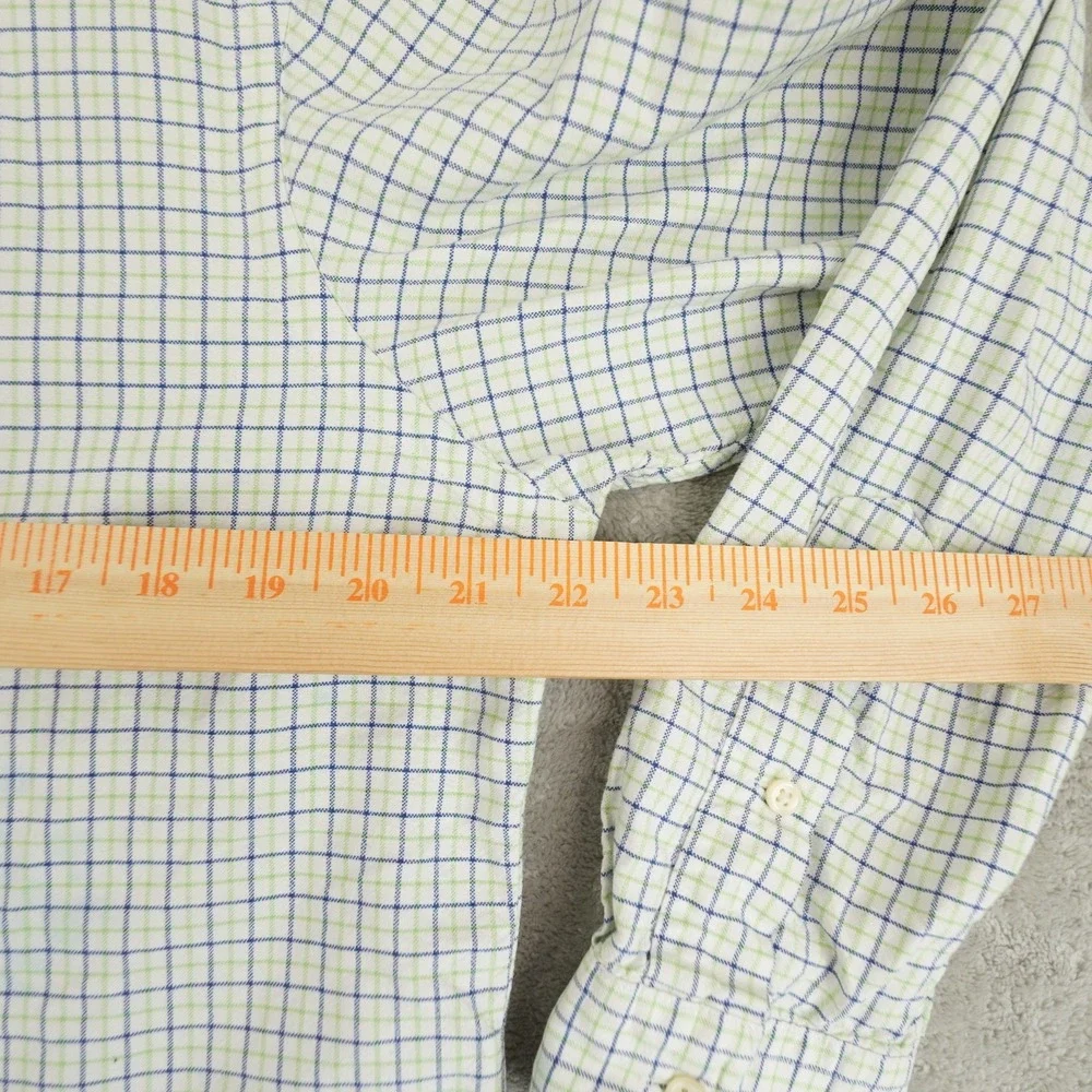 Ralph Lauren Window Pane Check Button Up Shirt Men's Medium White Preppy